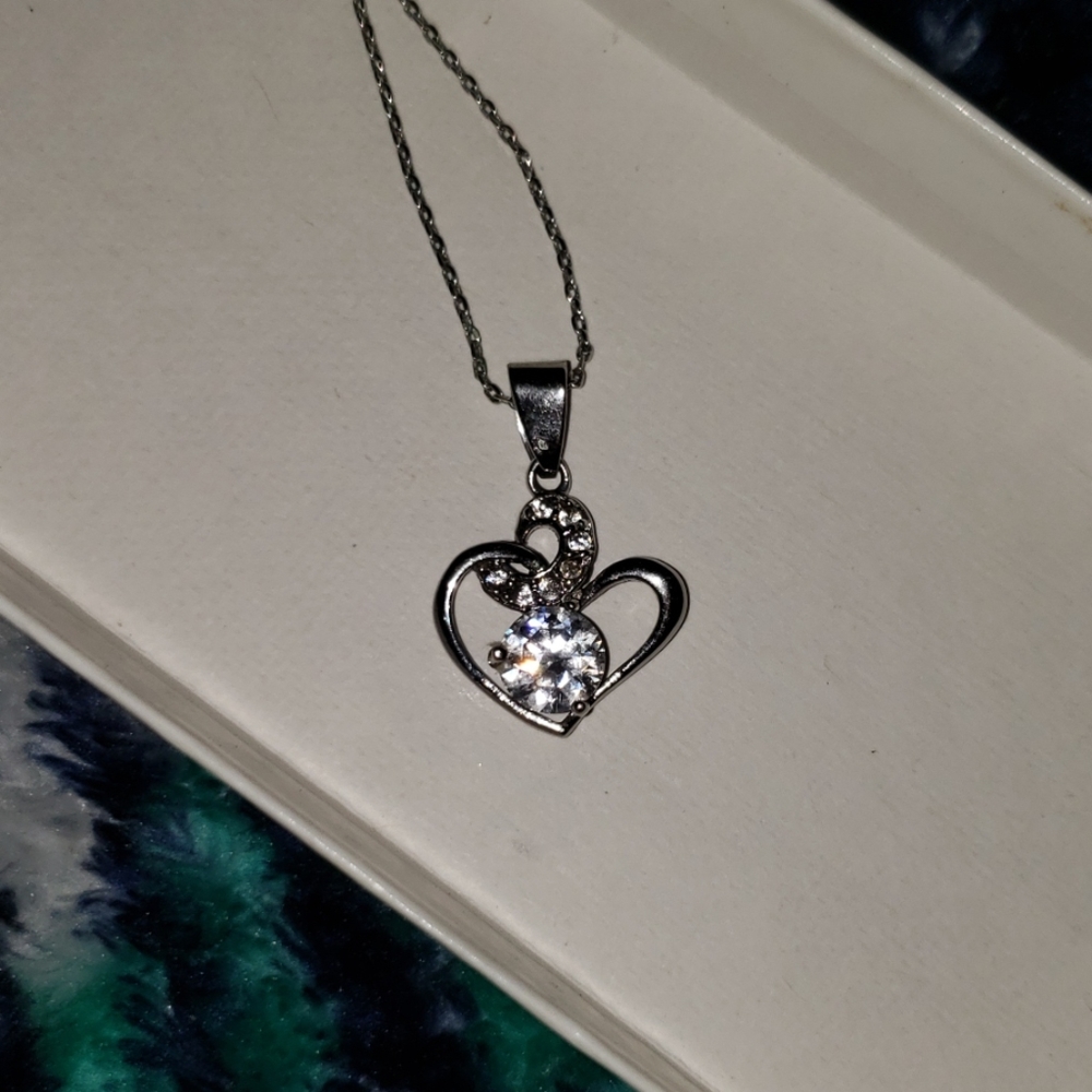 Austrian Crystal heart pendant with chain